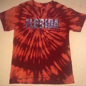 Florida the sunshine state Shark Spiral Tiedye tee